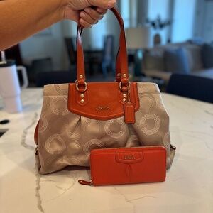 Coach Carry all satchel and matching wallet